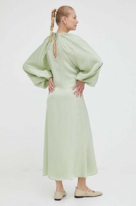 Day Birger et Mikkelsen rochie culoarea verde, maxi, drept