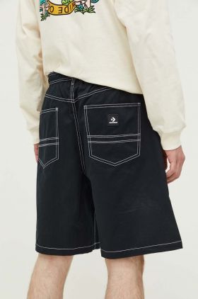 Converse pantaloni scurti din bumbac culoarea negru