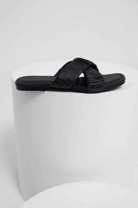 Answear Lab slapi de piele femei, culoarea negru