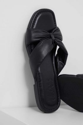 Answear Lab slapi de piele femei, culoarea negru