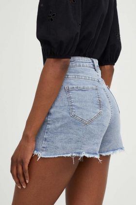 Answear Lab pantaloni scurti jeans femei, neted, high waist