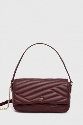 Dkny poseta de piele culoarea bordo