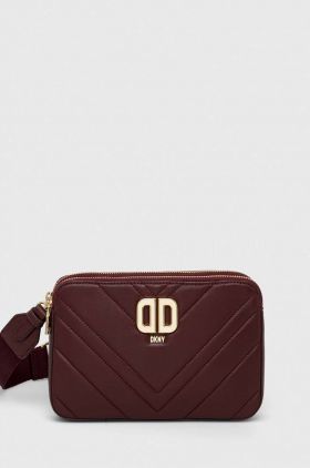 Dkny poseta de piele culoarea bordo