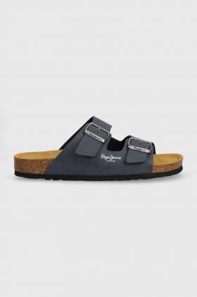 Pepe Jeans papuci BIO barbati, culoarea albastru marin, PMS90110