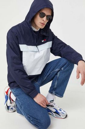 Tommy Jeans geaca barbati, culoarea albastru marin, de tranzitie