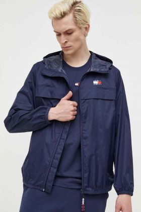 Tommy Jeans geaca barbati, culoarea albastru marin, de tranzitie