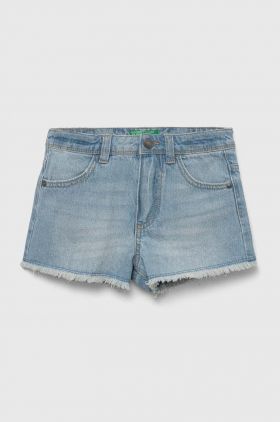 United Colors of Benetton pantaloni scurti din denim pentru copii neted, talie reglabila