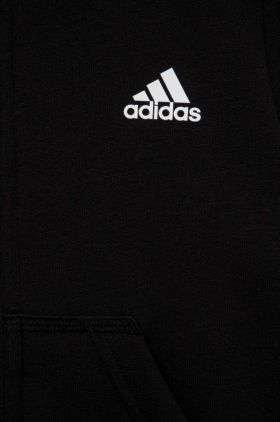 adidas bluza copii culoarea negru, cu glugă, cu imprimeu