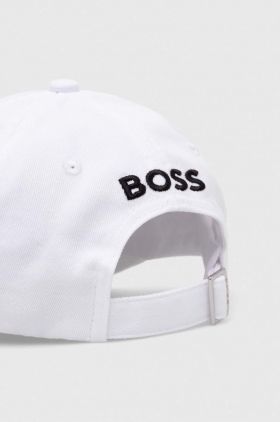 BOSS șapcă de baseball din bumbac culoarea alb, uni 50495128