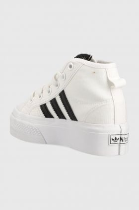 adidas Originals tenisi copii NIZZA PLATFORM MID culoarea alb