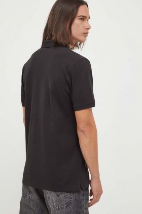 Levi's tricou polo barbati, culoarea negru, neted