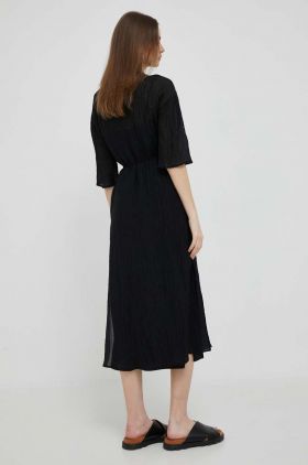 Dkny rochie culoarea negru, midi, oversize