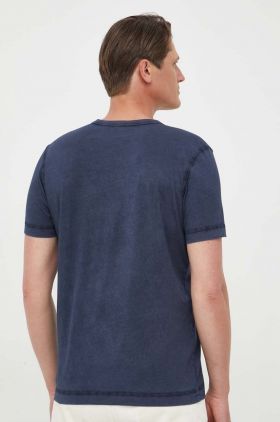 BOSS Orange tricou din bumbac culoarea bleumarin, uni 50502173