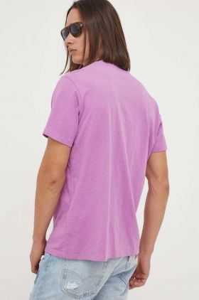 Levi's tricou din bumbac culoarea violet, neted