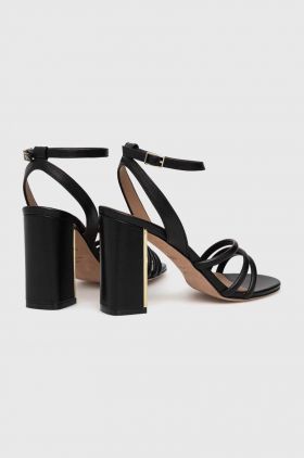 BOSS sandale de piele Mandy Ch.Sandal 90-N culoarea negru, 50493063