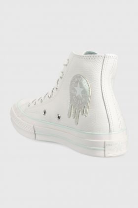 Converse tenisi de piele Chuck 70 femei, culoarea alb, A05024C