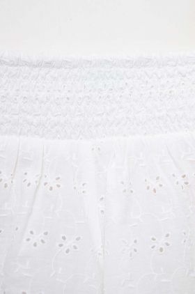 United Colors of Benetton pantaloni scurți din bumbac pentru copii culoarea alb, neted