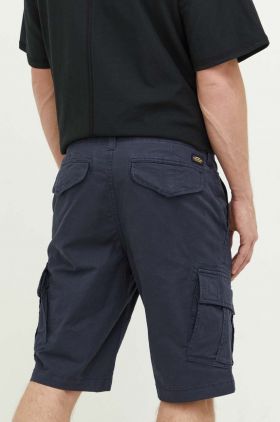 Superdry pantaloni scurti barbati, culoarea albastru marin