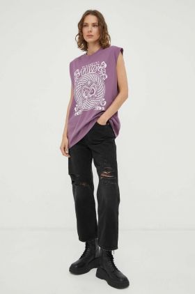 Levi's tricou din bumbac culoarea violet