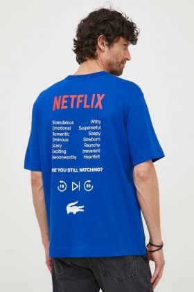 Lacoste tricou din bumbac x Netflix cu model TH7343-70V