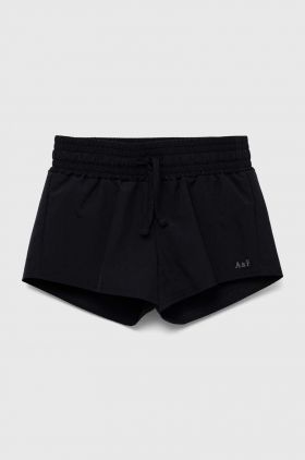 Abercrombie & Fitch pantaloni scurti copii culoarea negru, neted, talie reglabila