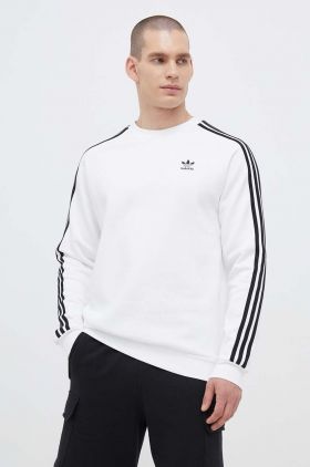 adidas Originals bluză bărbați, culoarea alb, cu imprimeu IA4862-WHITE