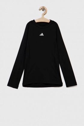 adidas Performance longsleeve copii culoarea negru, neted