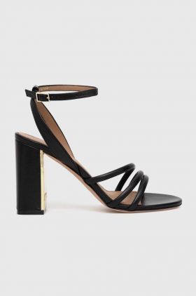 BOSS sandale de piele Mandy Ch.Sandal 90-N culoarea negru, 50493063