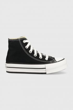 Converse tenisi copii CHCK TAYLOR ALL STAR EVA LIFT 372859C culoarea negru