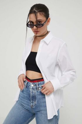 HUGO cămașă femei, culoarea alb, cu guler clasic, regular 50496339