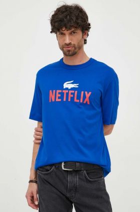 Lacoste tricou din bumbac x Netflix cu model TH7343-70V