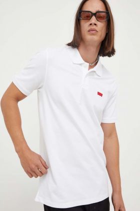 Levi's tricou polo barbati, culoarea alb, cu imprimeu