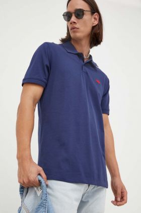 Levi's tricou polo barbati, culoarea albastru marin, neted