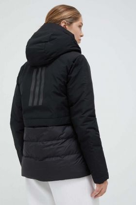 adidas geaca de puf femei, culoarea negru, de iarna