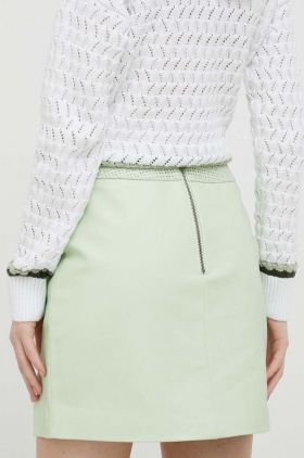 Pepe Jeans fusta culoarea verde, mini, drept