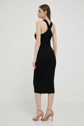 Dkny rochie culoarea negru, midi, mulata