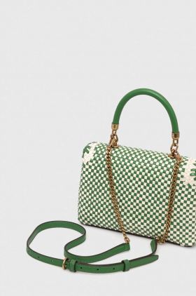 Tory Burch poseta de piele culoarea verde