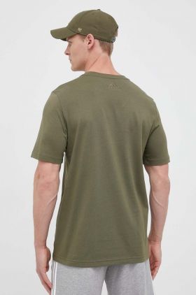 adidas tricou din bumbac culoarea verde, cu imprimeu