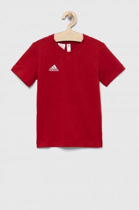 adidas Performance tricou de bumbac pentru copii ENT22 TEE Y culoarea rosu, neted