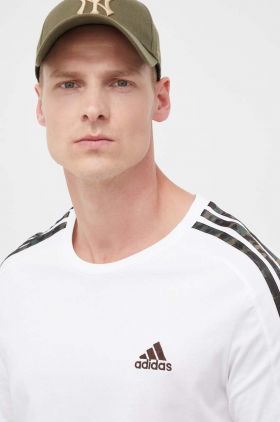 adidas tricou din bumbac culoarea alb, cu imprimeu