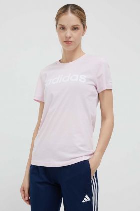 adidas tricou din bumbac culoarea roz