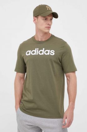 adidas tricou din bumbac culoarea verde, cu imprimeu