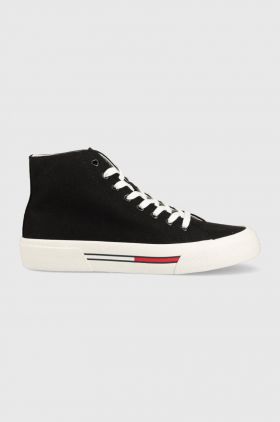 Tommy Jeans tenisi TOMMY JEANS MID CANVAS COLOR barbati, culoarea negru, EM0EM01157