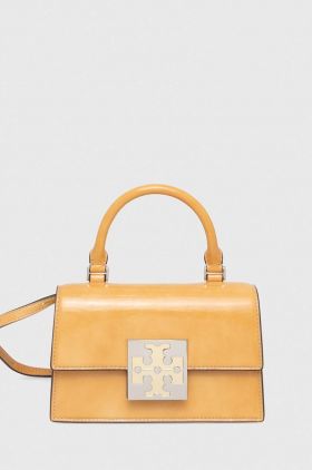 Tory Burch poseta de piele culoarea galben