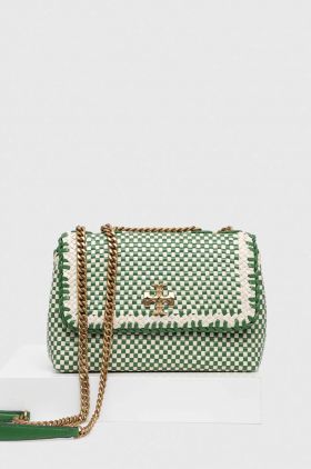 Tory Burch poseta de piele culoarea verde