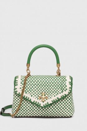 Tory Burch poseta de piele culoarea verde