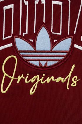 adidas Originals bluza copii culoarea bordo, cu imprimeu