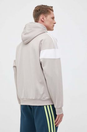 adidas Originals bluza barbati, culoarea bej, cu glugă, modelator