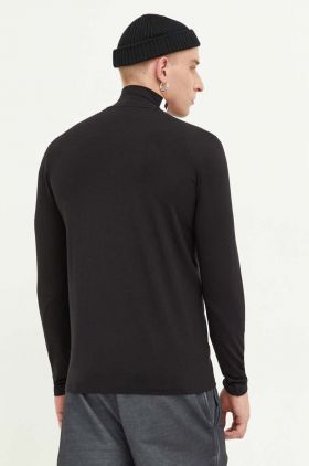 HUGO longsleeve barbati, culoarea negru, cu imprimeu