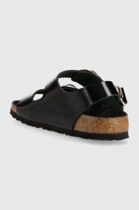 Birkenstock sandale de piele Milano Big Buckle femei, culoarea negru 1024211